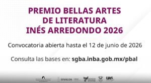 Convocan al Premio Bellas Artes  de Literatura “Inés Arredondo 2026”