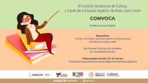 Convoca a maestros de inglés la Escuela Superior de Artes José Limón