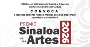 El próximo jueves cierra la convocatoria para el Premio Sinaloa de las Artes 2026